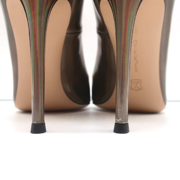 GIANVITO ROSSI ELLIPSIS HIGH BACK PUMPS HOLOGRAPHIC LEATHER SIZE 39 POINTED TOE - Picture 9 of 12